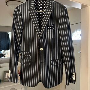 Paisley & Gray Navy and White Striped Blazer